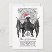 Funny Gothic Bat Merry kerstvakanay Kaart (Voorkant)