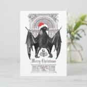 Funny Gothic Bat Merry kerstvakanay Kaart (Staand voorkant)
