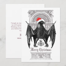 Funny Gothic Bat Merry kerstvakanay Kaart
