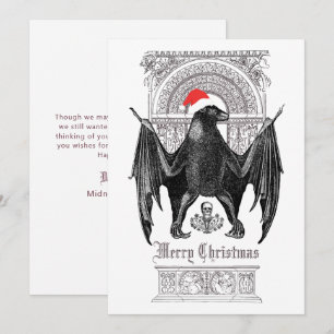Funny Gothic Bat Merry kerstvakanay Kaart