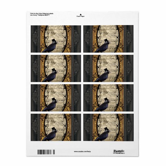 Funny Gothic bruiloft Etiket (Full Sheet)