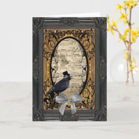 Funny  Gothic bruiloft Kaart (Gele Bloem)