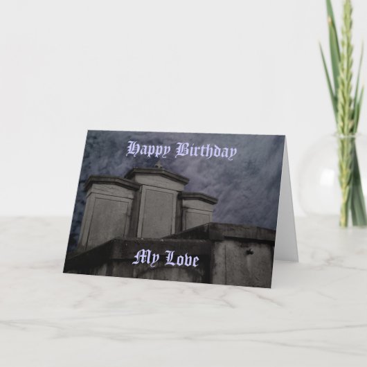 Funny Gothic cemetery Birthday Kaart (Voorkant)