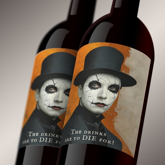 Funny Gothic Halloween Drinks to Die For Wijn Etiket
