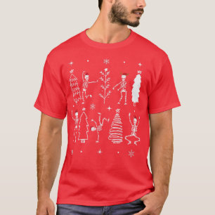Funny Gothic Kerstmis, skelet dansend kerstmis T-shirt