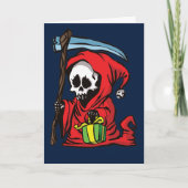 Funny Gothic Scary Grim Reaper Kerstmis Feestdagen Kaart (Voorkant)