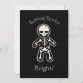 Funny Gothic Skeleton Gingerbrood Man Holiday Kaar Feestdagenkaart (Voorkant)