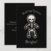 Funny Gothic Skeleton Gingerbrood Man Holiday Kaar Feestdagenkaart (Voorkant / Achterkant)