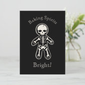Funny Gothic Skeleton Gingerbrood Man Holiday Kaar Feestdagenkaart (Staand voorkant)