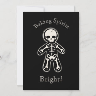 Funny Gothic Skeleton Gingerbrood Man Holiday Kaar Feestdagenkaart