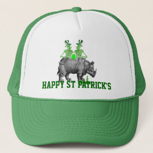 Funny gothic skeletons Irish St Patrick's day Trucker Pet