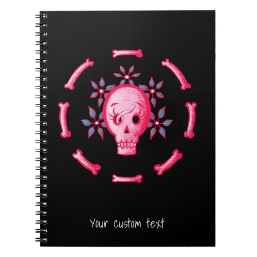 Funny Gothic Skull Black Pink Notitieboek (Voorkant)