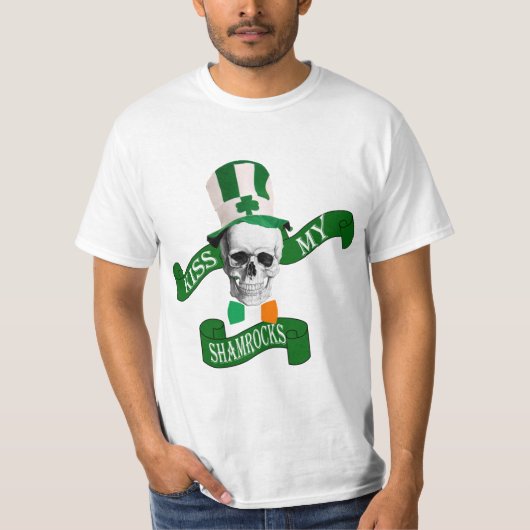 Funny gothic skull Irish St Patrick's day T-shirt (Voorkant)