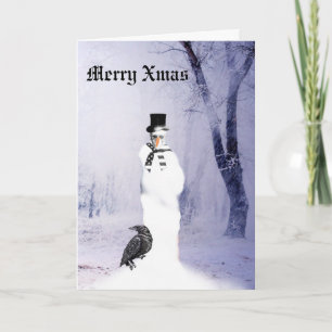 Funny Gothic Snowman-kerstfeestkaart Feestdagen Kaart