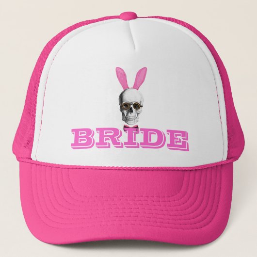 Funny gothic steampunk bunny brides trucker pet (Voorkant)