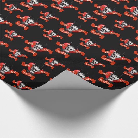 Funny Gothic Valentijns houdt van hart Cadeaupapier (Hoek)