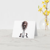 Funny Gothic Wiener Dogs Kaart (Gele Bloem)