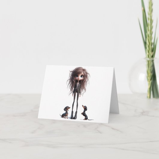 Funny Gothic Wiener Dogs Kaart (Voorkant)