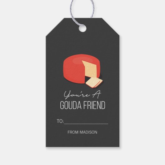 Funny Gouda Friend Valentijn Love Cheese Gift Labe Cadeaulabel (Voorkant)