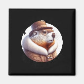 Funny Goundhog Graphic Magneet (Voorkant)