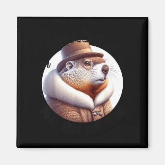 Funny Goundhog Graphic  Magneet