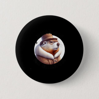Funny Goundhog Graphic  Ronde Button 5,7 Cm