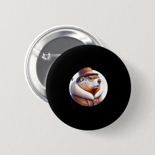 Funny Goundhog Graphic Ronde Button 5,7 Cm (Voorkant /achterkant)