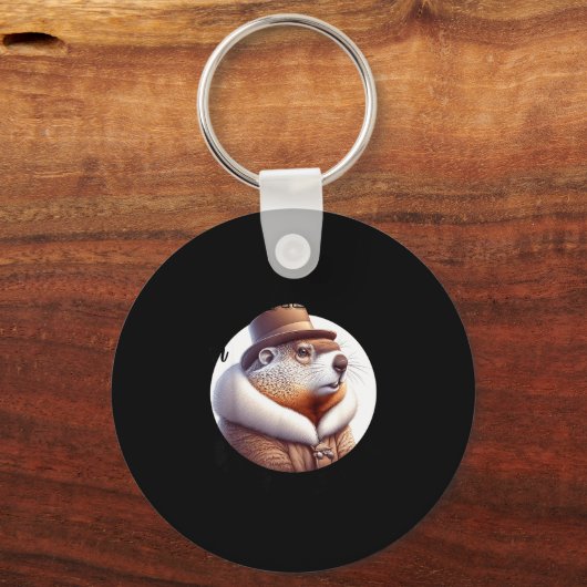 Funny Goundhog Graphic  Sleutelhanger (Voorkant)