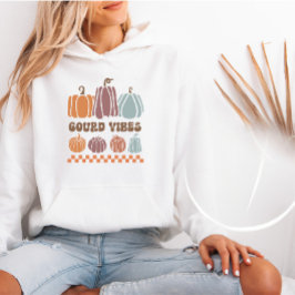 Funny Gourd Vibes Retro Fall Pumpkin Hoodiel Hoodie
