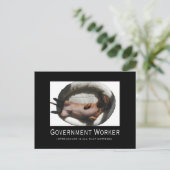 Funny Government Employee Briefkaart (Staand voorkant)