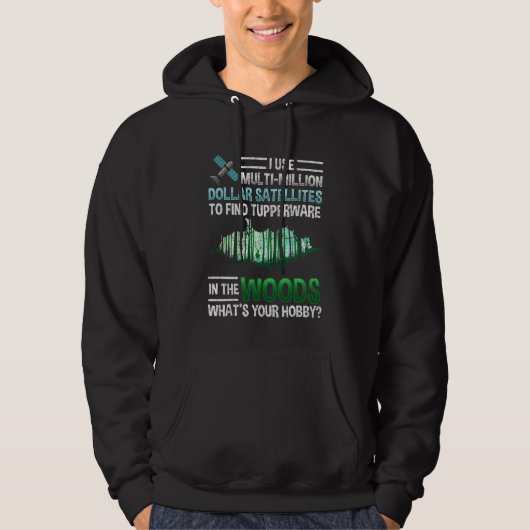 Funny GPS Geocache Wood Outdoorgeocaching Hoodie (Voorkant)
