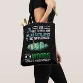 Funny GPS Geocache Wood Outdoorgeocaching Tote Bag (Dichtbij)