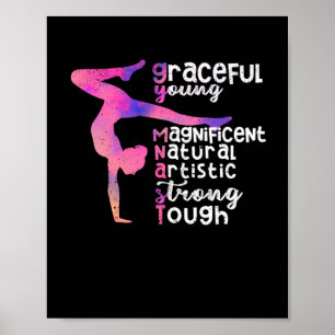 Funny graceful young good natural gymnast poster