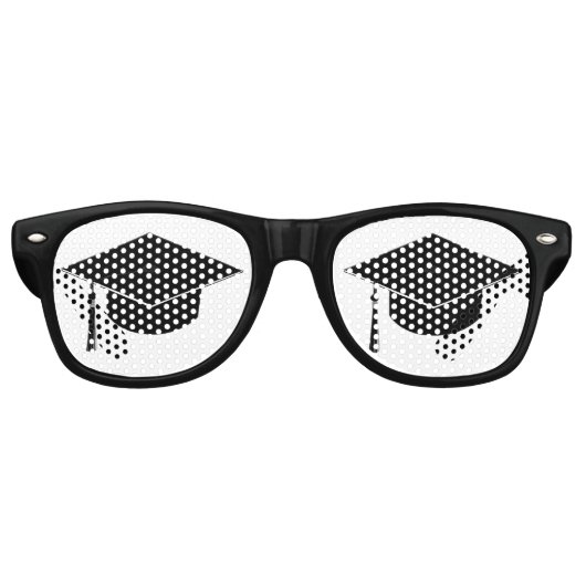 Funny Graduation Cap Mortarboard Retro Zonnebril (Voorkant)