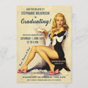 Funny Graduation Invitations    pop-upmeisje Kaart
