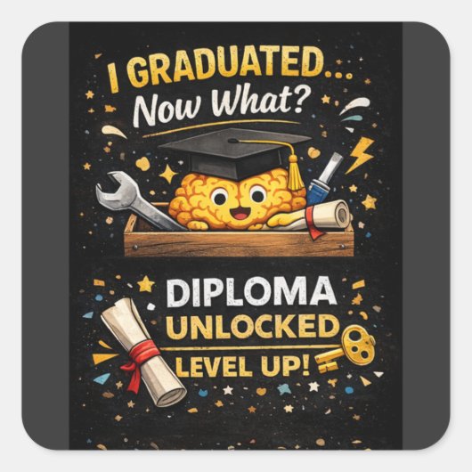 Funny Graduation Shirt – I Graduated Now What Vierkante Sticker (Voorkant)