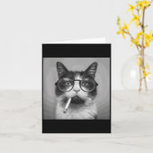 Funny Grafische Kat Roken Volwassene Grappig  Kaart (Gele Bloem)