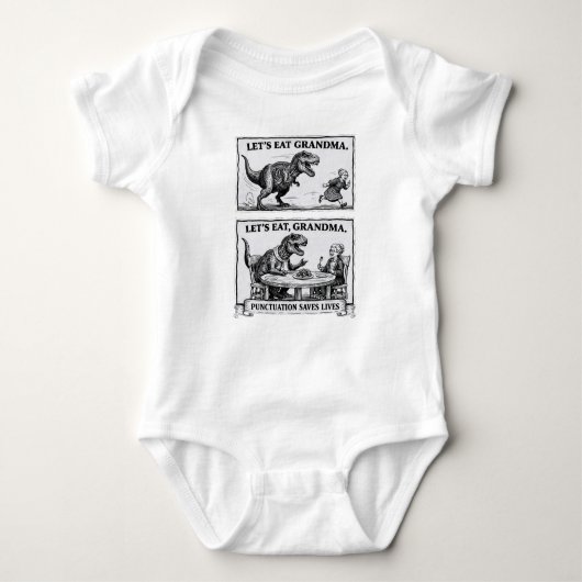 Funny Grammar Baby Singlet – “Let’s Eat, Grandma" Romper (Voorkant)