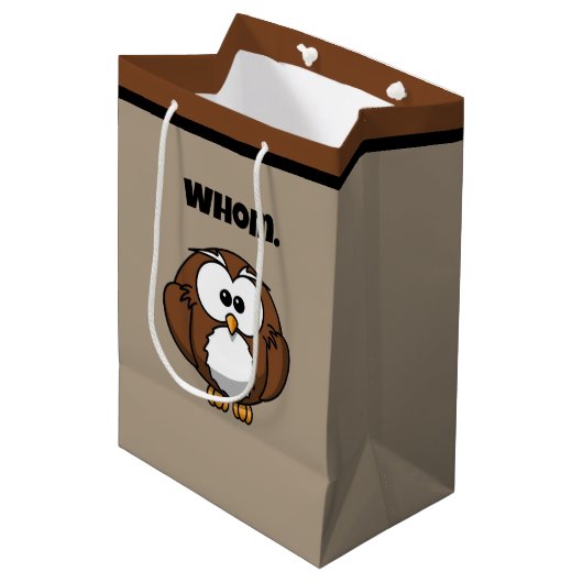 Funny Grammar Owl Cartoon for Writers & Word Nerds Medium Cadeauzakje (Voorkant Gekanteld)