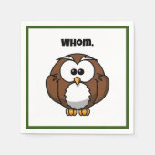 Funny Grammar Owl Cartoon for Writers & Word Nerds Servet (Voorkant)