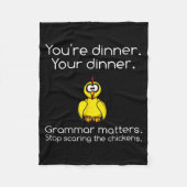Funny Grammar - Stop Ing The Chickens Shirts Fleece Deken (Voorkant)