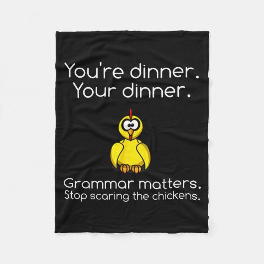 Funny Grammar - Stop Ing The Chickens Shirts Fleece Deken (Voorkant)