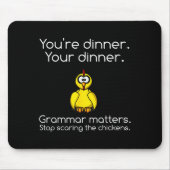 Funny Grammar - Stop Ing The Chickens Shirts  Muismat (Voorkant)