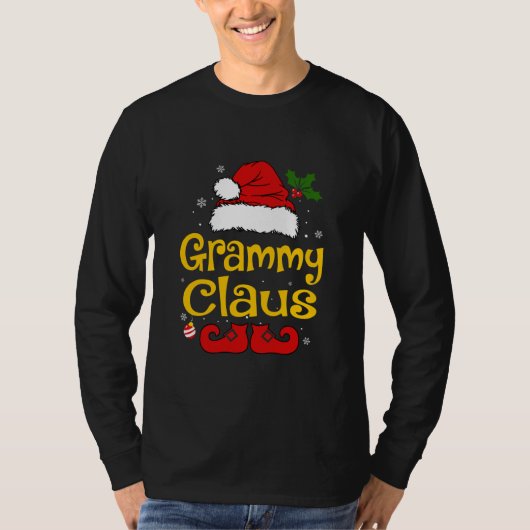 Funny Grammy Claus kerstpyjama Santa T-shirt (Voorkant)