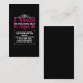 Funny Grandchildren Beste oma Visitekaartje (Voorkant / Achterkant)