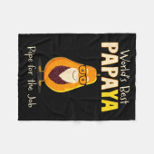 Funny Grandfather World's Papa Papaya Pun  Fleece Deken (Voorkant (Horizontaal))