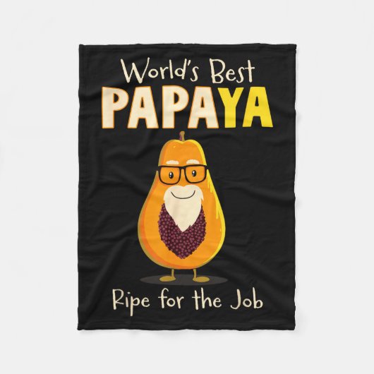Funny Grandfather World's Papa Papaya Pun  Fleece Deken (Voorkant)