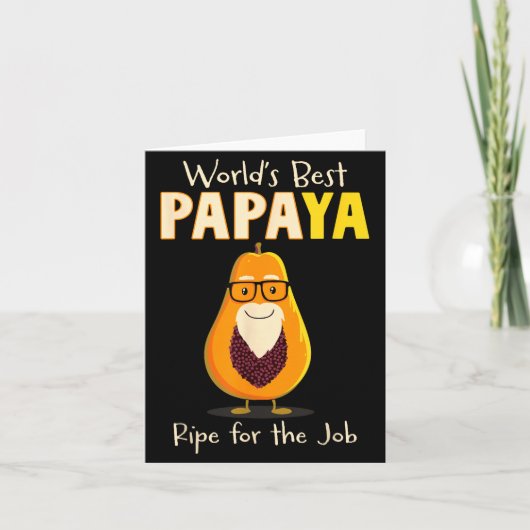 Funny Grandfather World's Papa Papaya Pun  Kaart (Voorkant)