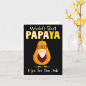 Funny Grandfather World's Papa Papaya Pun  Kaart (Gele Bloem)