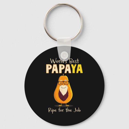Funny Grandfather World's Papa Papaya Pun  Sleutelhanger (Voorkant)